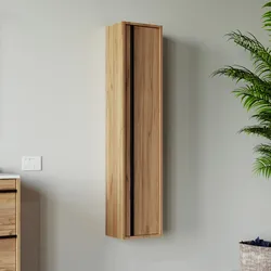 Colonna bagno sospesa 140h cm rovere africa con anta Soft Close reversibile - Maestro