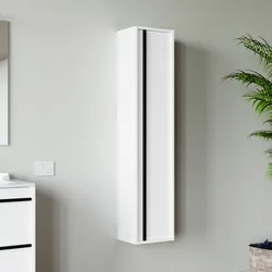 Colonna bagno sospesa 140h cm white satinato con anta Soft Close reversibile - Maestro
