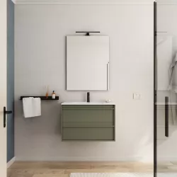 Mobile bagno sospeso 80 cm green satinato con lavabo e specchio - Maestro