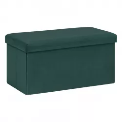 Panca contenitore pieghevole 76X38 cm in velluto verde - Rilay