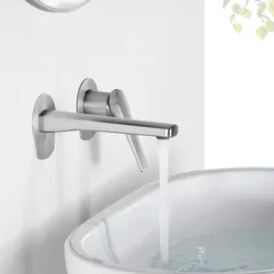 Miscelatore lavabo a muro in acciaio inox 316 - Poet