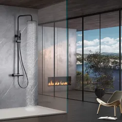 Colonna doccia in acciaio inox 304 con miscelatore termostatico nero opaco - Fear