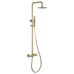 Colonna doccia in acciaio inox 304 con miscelatore termostatico oro spazzolato - Fear