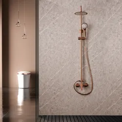 Colonna doccia telescopica in acciaio inox 304 oro rosa spazzolato - Hill