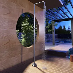 Colonna doccia da esterno 220h cm in acciaio inox 316 cromo - Benz