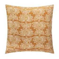 Copricuscino 40x40 cm ocra con motivo floreale