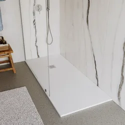 Piatto doccia 170x70 cm bianco effetto pietra riducibile - Liat