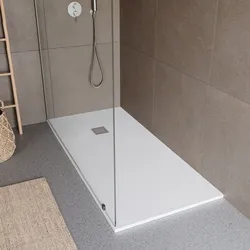 Piatto doccia 180x80 cm bianco effetto pietra riducibile - Liat