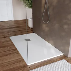 Piatto doccia 150x100 cm bianco effetto pietra riducibile - Liat