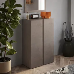 Mobile scarpiera 5 ripiani e ante battenti 70x111h cm legno mercure e bronzo - Blake