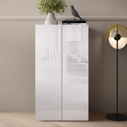 Mobile multiuso 63x113h cm bianco lucido con due ante - Zendo