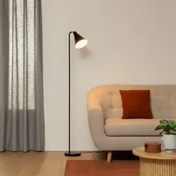 Piantana 150h cm in acciaio nero con diffusore orientabile