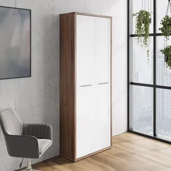 Mobile multiuso 81x217h cm noce brera con 2 ante bianco lucido - Historic brown