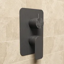 Miscelatore incasso doccia con deviatore nero spazzolato - Fusion