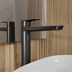 Miscelatore lavabo alto in ottone nero spazzolato - Lir