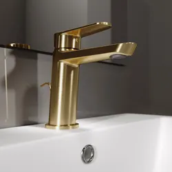 Miscelatore lavabo in ottone oro spazzolato - Lir