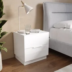 Set 2 comodini 50x52h cm con 2 cassetti soft close bianco lucido - Zeal