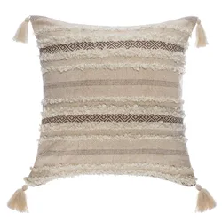 Cuscino 40x40 cm in tessuto jacquard beige