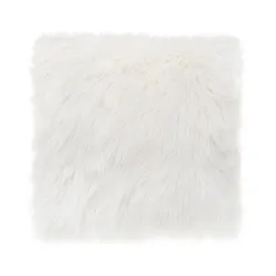 Cuscino 45x45 cm in similpelliccia bianco panna