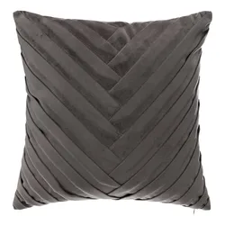 Cuscino 40x40 cm in velluto con motivo intrecciato in rilievo grigio