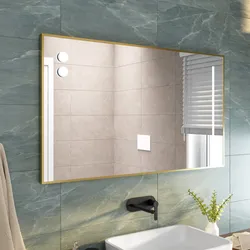 Specchio led 120 x 70 cm con lampade a sfera in alluminio oro - Nivis