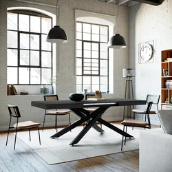 Tavolo allungabile 140-220x90 cm con top rovere nero e gambe in metallo nero - Barker