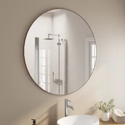 Specchio bagno 100 cm con cornice in alluminio champagne - Talas