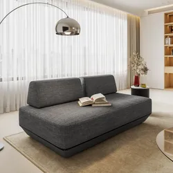 Divano 2 posti in tessuto olefin grigio scuro - Laela