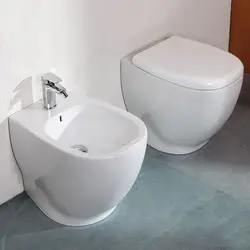 Sanitari filo muro in ceramica wc completo di sedile avvolgente e bidet
