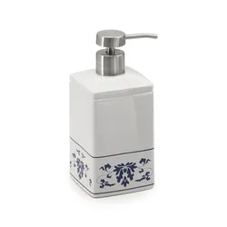 Dosaasapone da appoggio in porcellana bianco con motivo blu - Cixi di Gedy