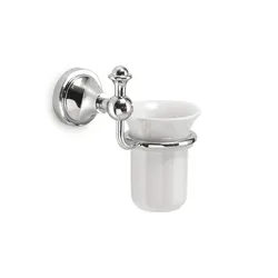 Portaspazzolini a muro in acciaio inox e ceramica - Nevis di Gedy