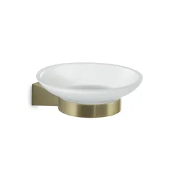 Portasapone in acciaio inox oro opaco e vetro satinato- Tonale di Gedy