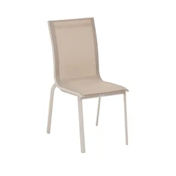 Sedia da giardino in alluminio beige e seduta in textilene beige - Abbey