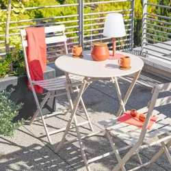 Sedia da giardino pieghevole in acciaio beige - Atelier