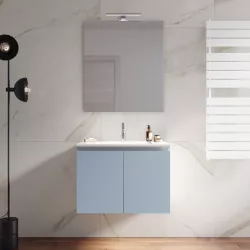 Mobile bagno sospeso 60 cm carta da zucchero con lavabo e specchio - Cuki