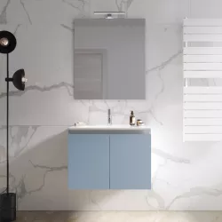 Mobile bagno sospeso 70 cm carta da zucchero con lavabo e specchio - Cuki