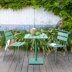 Tavolo da giardino 65x65 cm in acciaio verde oliva - Barrito