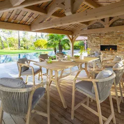 Tavolo da giardino 210x95 cm in legno di acacia - Sorah