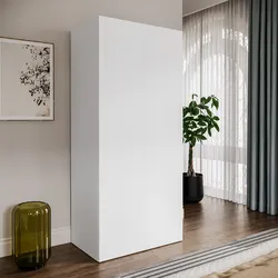 Armadio 90x203h cm bianco con 2 ante cannettate push pull - Judith