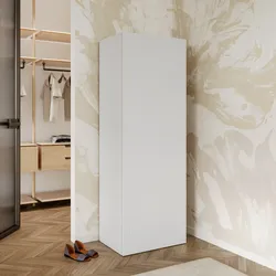 Scarpiera 60x170h cm bianco con anta reversibile cannettata - Judith