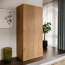 Armadio 90x203h cm rovere gold con 2 ante cannettate push pull - Judith