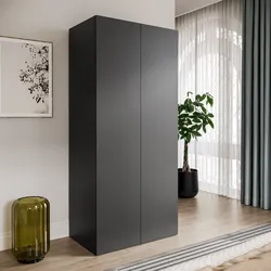 Armadio 90x203h cm antracite con 2 ante push pull - Judith