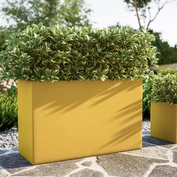 Vaso da esterno 80x50 h cm tutta capienza per esterni in polietilene giallo - Melbourne