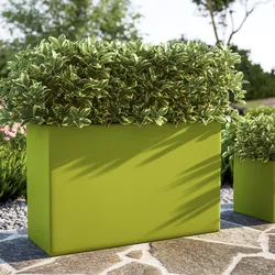 Vaso da esterno 80x50 h cm tutta capienza per esterni in polietilene verde kiwi - Melbourne