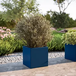 Vaso da esterno 30x30 h cm tutta capienza in polietilene blu - Melbourne