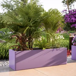 Vaso da esterno 100x30 h cm tutta capienza in polietilene glicine - Melbourne