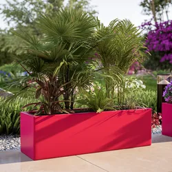 Vaso da esterno 100x30 h cm tutta capienza in polietilene fragola - Melbourne