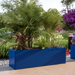 Vaso da esterno 100x30 h cm tutta capienza in polietilene blu - Melbourne