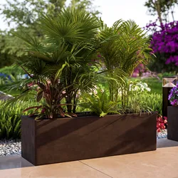 Vaso da esterno 100x30 h cm tutta capienza in polietilene bronzo - Melbourne