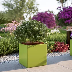 Portavaso da esterno quadrata 30 h cm in polietilene verde kiwi - Melbourne